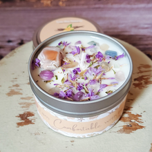 Load image into Gallery viewer, Comfort intention candle with crystals