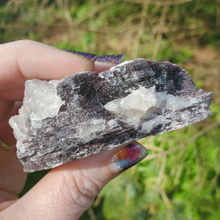 Load image into Gallery viewer, Purple lepidolite mica leaf with quartz