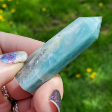 Load image into Gallery viewer, Caribbean Blue Chalcedony Point