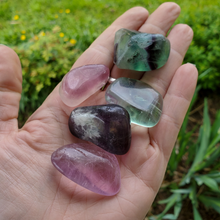 Load image into Gallery viewer, Rainbow fluorite tumbled stones