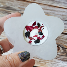 Load image into Gallery viewer, Flower shaped selenite crystal tea light candle holder