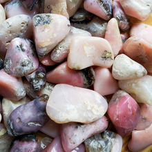 Load image into Gallery viewer, Ethically mined pink opal tumbled gemstones