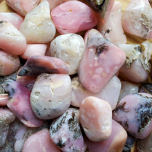 Load image into Gallery viewer, Ethically mined pink opal tumbled gemstones