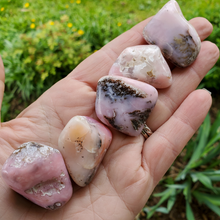 Load image into Gallery viewer, Ethically mined pink opal tumbled gemstones