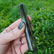 Load image into Gallery viewer, Labradorite crystal massage wand with blue green flash