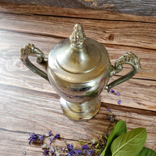 Load image into Gallery viewer, Wellness intention candle poured in a vintage sugar bowl