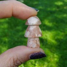 Load image into Gallery viewer, Carved flower agate mushroom