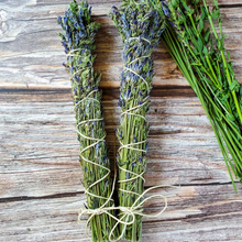 Load image into Gallery viewer, Organic Lavender and hyssop dried herb bundle for smoke cleansing, Lavender smudge stick
