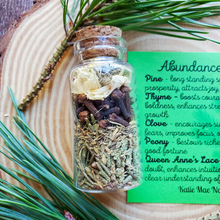 Load image into Gallery viewer, Abundance spell bottle, herbs for prosperity and success