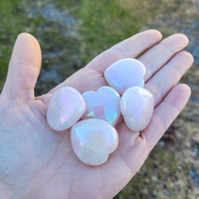 Load image into Gallery viewer, Small Aqua Aura Quartz Carved Crystal Heart - 30mm