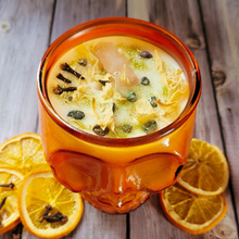 Load image into Gallery viewer, Skull Jar Abundance Intention Candle (Orange Clove) - 15 oz