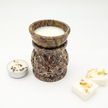 Load image into Gallery viewer, Carved Sun Soapstone Diffuser Lamp for Essential Oils or Wax Melts