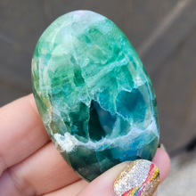 Load image into Gallery viewer, Green Fluorite Palm Stone - 2 inch