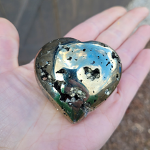 Load image into Gallery viewer, Pyrite Heart Carving - 2.5 inch