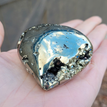 Load image into Gallery viewer, Pyrite Heart Carving - 2.5 inch