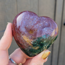 Load image into Gallery viewer, Carved Ocean Jasper Gemstone Heart