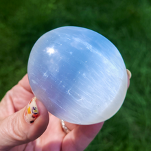Load image into Gallery viewer, Selenite Palm Stone - Flower of Life Palm Stone