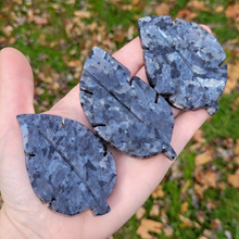 Load image into Gallery viewer, Larvikite Leaf Carving - Larvikite Gemstone Leaf