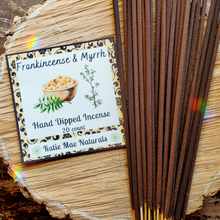 Load image into Gallery viewer, Frankincense and myrrh hand dipped incense sticks