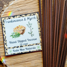 Load image into Gallery viewer, Frankincense and myrrh hand dipped incense sticks