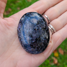 Load image into Gallery viewer, Mystic Merlinite indigo gabbro palm stone