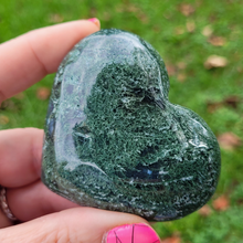 Load image into Gallery viewer, Moss Agate Carved Gemstone Heart - 2.5 inches