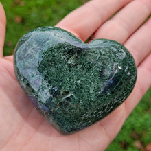 Load image into Gallery viewer, Moss Agate Carved Gemstone Heart - 2.5 inches
