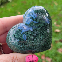Load image into Gallery viewer, Moss Agate Carved Gemstone Heart - 2.5 inches