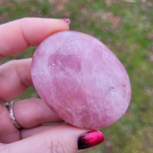 Load image into Gallery viewer, Rose quartz crystal palm stone