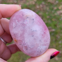 Load image into Gallery viewer, Rose quartz crystal palm stone