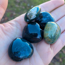 Load image into Gallery viewer, Small Moss Agate Carved Gemstone Heart - 30mm