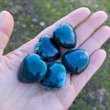 Load image into Gallery viewer, Small Moss Agate Carved Gemstone Heart - 30mm