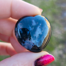 Load image into Gallery viewer, Small Moss Agate Carved Gemstone Heart - 30mm