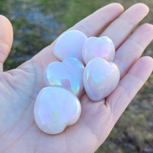 Load image into Gallery viewer, Small Aqua Aura Quartz Carved Crystal Heart - 30mm