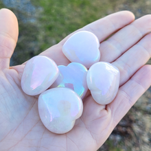 Load image into Gallery viewer, Small Aqua Aura Quartz Carved Crystal Heart - 30mm