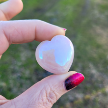 Load image into Gallery viewer, Small Aqua Aura Quartz Carved Crystal Heart - 30mm