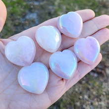 Load image into Gallery viewer, Small Aqua Aura Quartz Carved Crystal Heart - 30mm