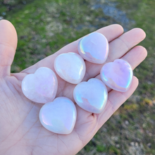 Load image into Gallery viewer, Small Aqua Aura Quartz Carved Crystal Heart - 30mm