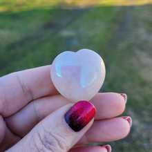 Load image into Gallery viewer, Small Aqua Aura Quartz Carved Crystal Heart - 30mm