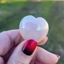 Load image into Gallery viewer, Small Aqua Aura Quartz Carved Crystal Heart - 30mm