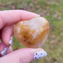 Load image into Gallery viewer, Golden healer quartz gemstone hearts