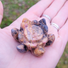 Load image into Gallery viewer, Carved Rhodonite Gemstone Lotus Flower