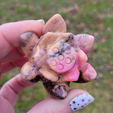 Load image into Gallery viewer, Carved Rhodonite Gemstone Lotus Flower