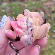 Load image into Gallery viewer, Carved Rhodonite Gemstone Lotus Flower