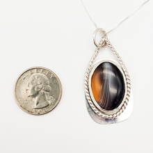 Load image into Gallery viewer, Sterling Silver and Banded Agate Pendant