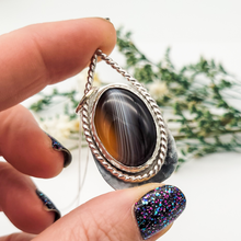 Load image into Gallery viewer, Sterling Silver and Banded Agate Pendant