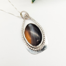 Load image into Gallery viewer, Sterling Silver and Banded Agate Pendant