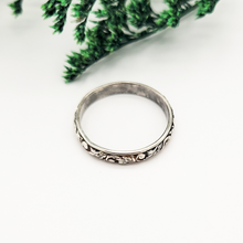 Load image into Gallery viewer, Sterling Silver Stacking Ring - Floral Scroll Pattern