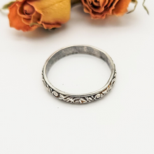 Load image into Gallery viewer, Sterling Silver Stacking Ring - Floral Scroll Pattern