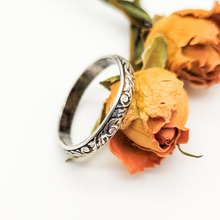 Load image into Gallery viewer, Sterling Silver Stacking Ring - Floral Scroll Pattern